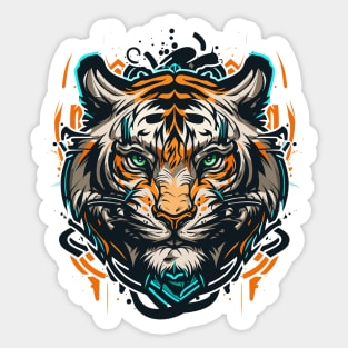 Graffiti Paint Tiger Creative Sticker